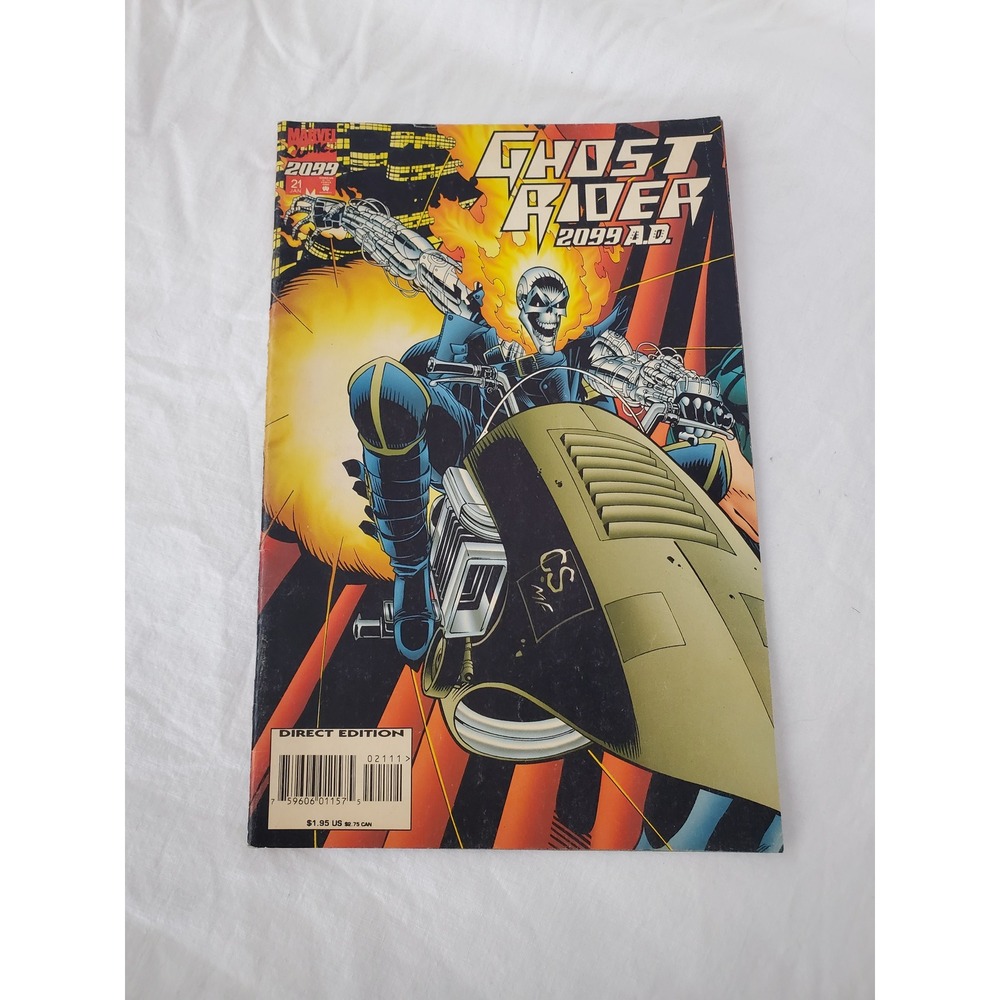 Marvel Ghost Rider 2099 AD Comic Book Issue 21 Jan 1996 Direct Edition Wood Art